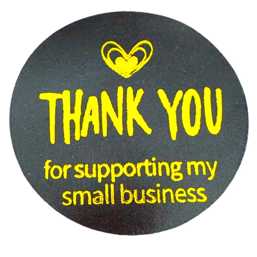 thank you for supporting my small business sticker | 1 in round pack gold - Picture 2 of 5